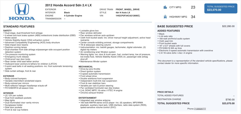 2012 Honda Accord Image 6