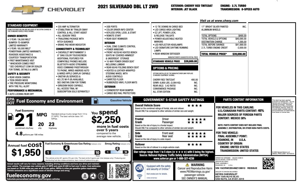 2021 Chevrolet Silverado 1500 Image 3