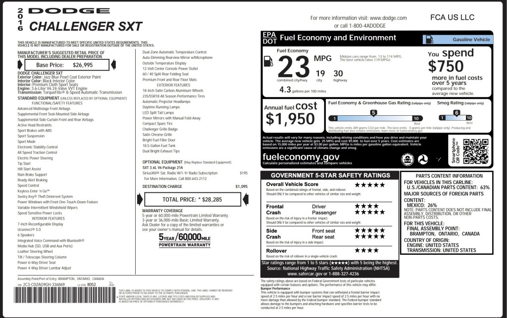 2016 Dodge Challenger Image 3