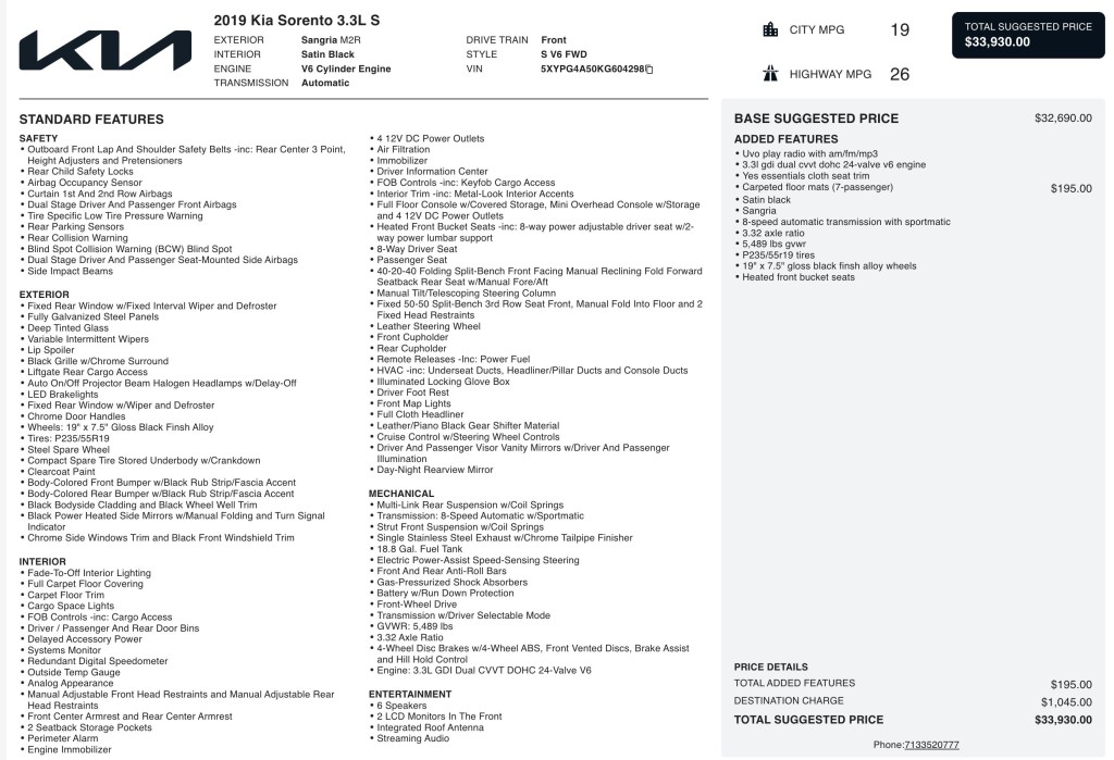 2019 Kia Sorento Image 11