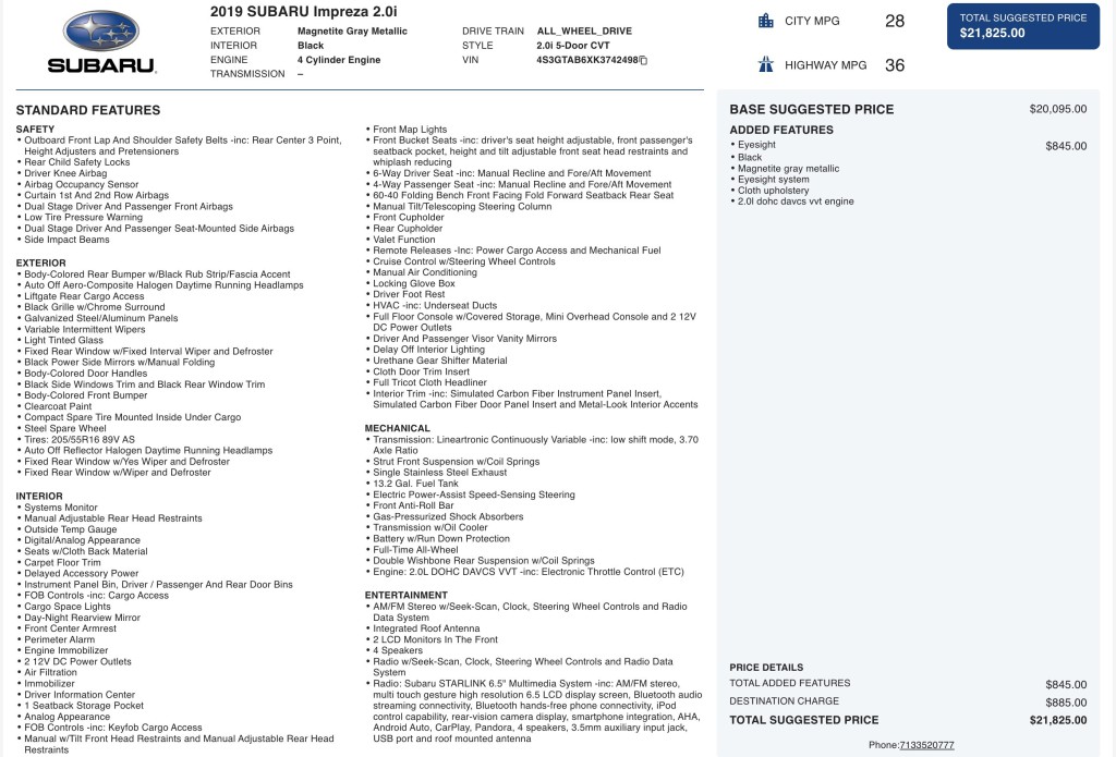 2019 Subaru Impreza Image 3