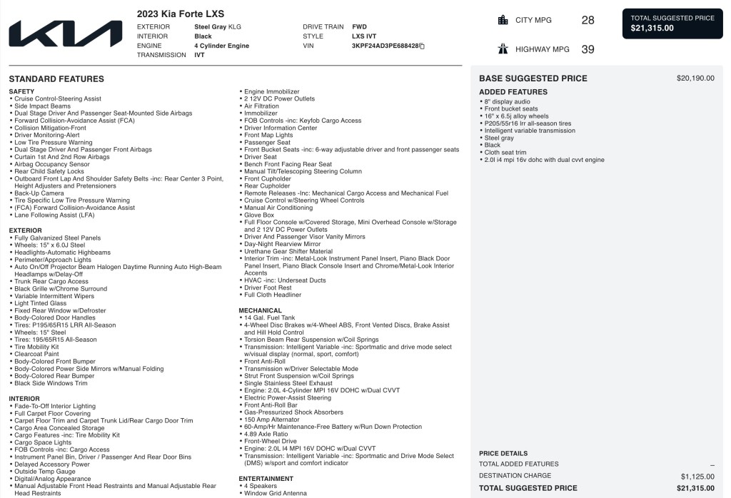 2023 Kia Forte Image 3