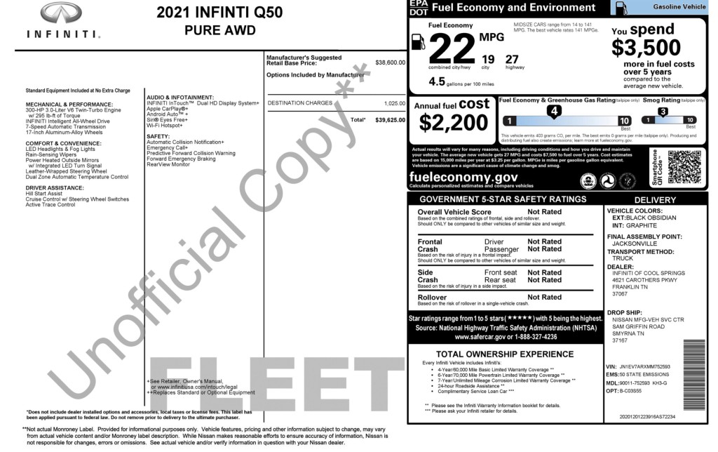 2021 INFINITI Q50 Image 3