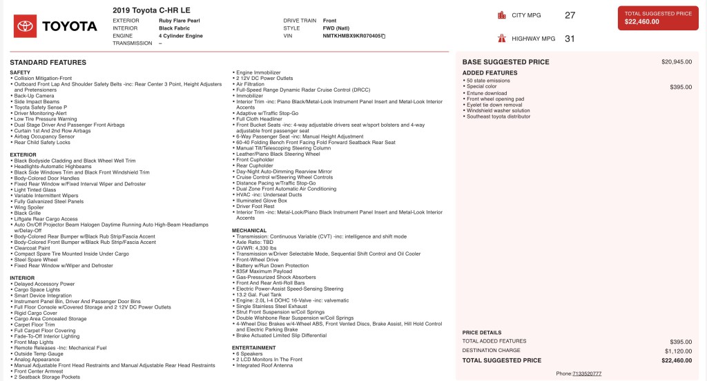 2019 Toyota C-HR Image 3