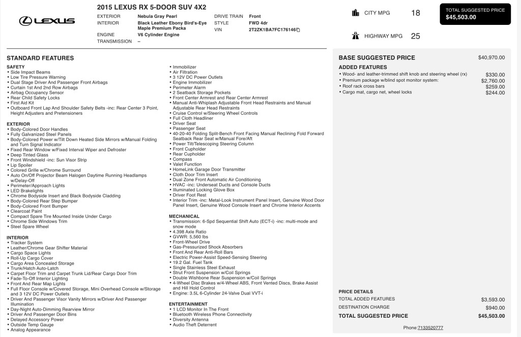2015 Lexus RX 350 Image 7