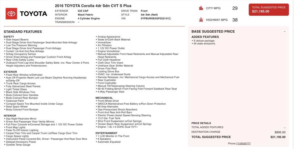 2016 Toyota Corolla Image 3