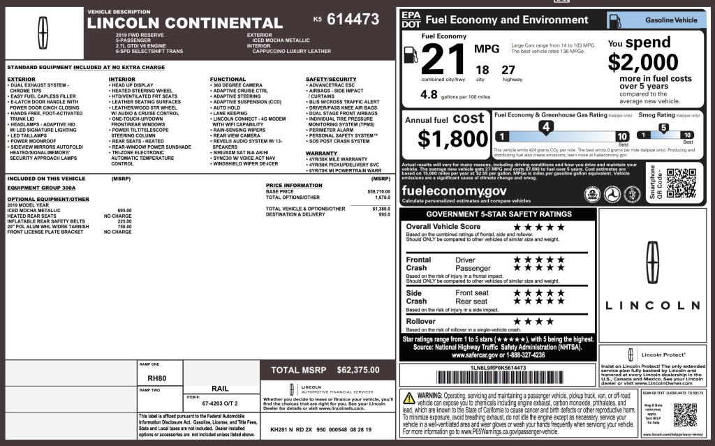 2019 Lincoln Continental Image 3