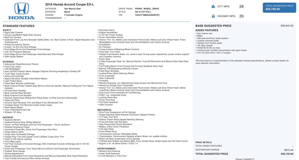 2016 Honda Accord Image 13