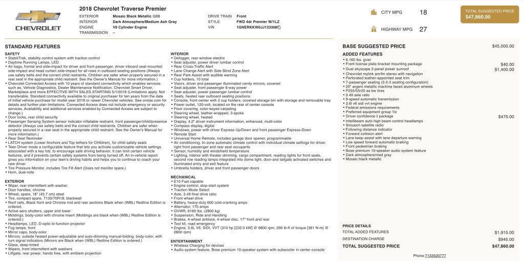 2018 Chevrolet Traverse Image 3