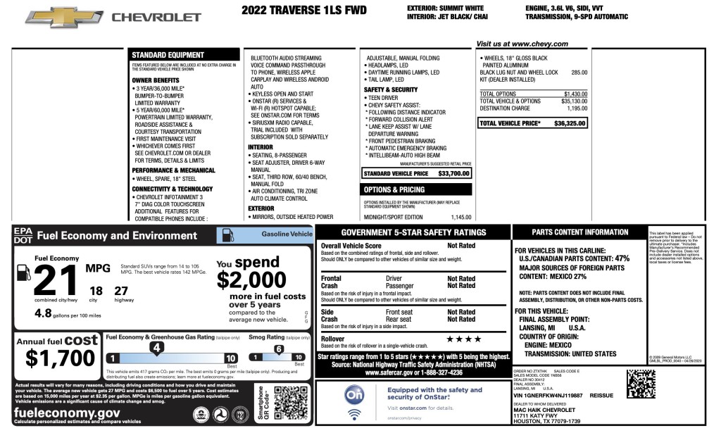2022 Chevrolet Traverse Image 13