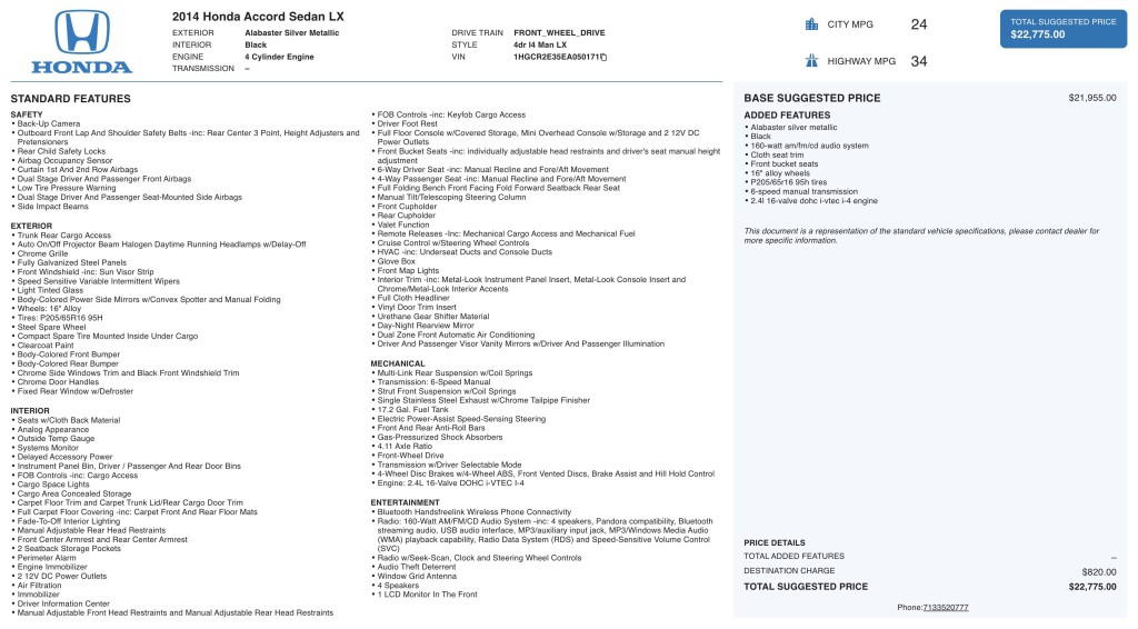 2014 Honda Accord Image 3