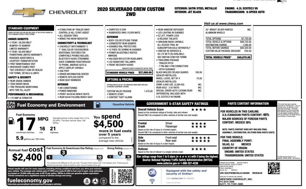 2020 Chevrolet Silverado 1500 Image 3