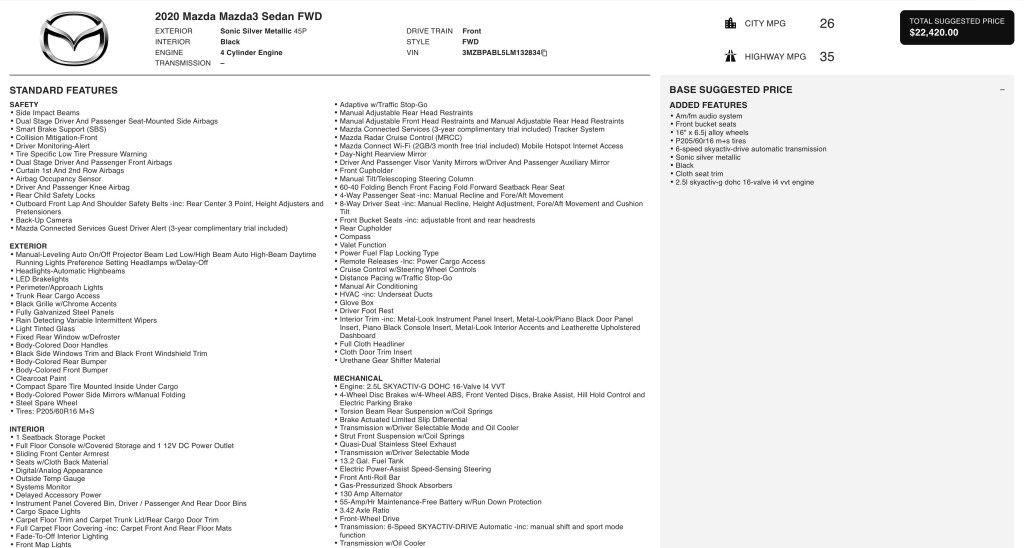 2020 Mazda Mazda3 Image 3