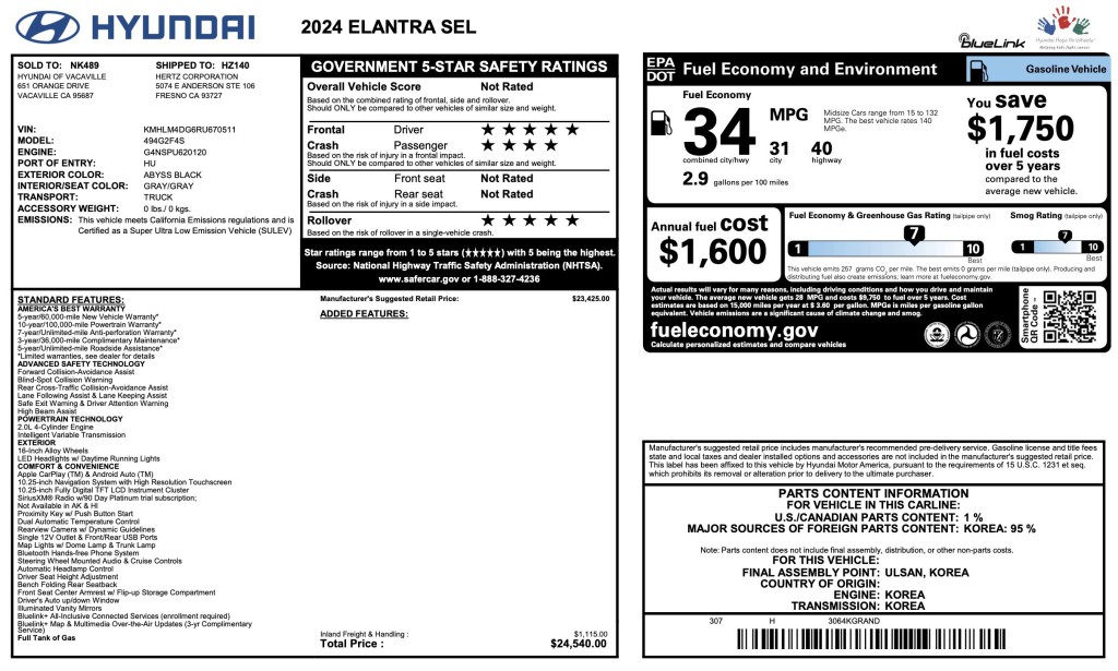 2024 Hyundai Elantra Image 11