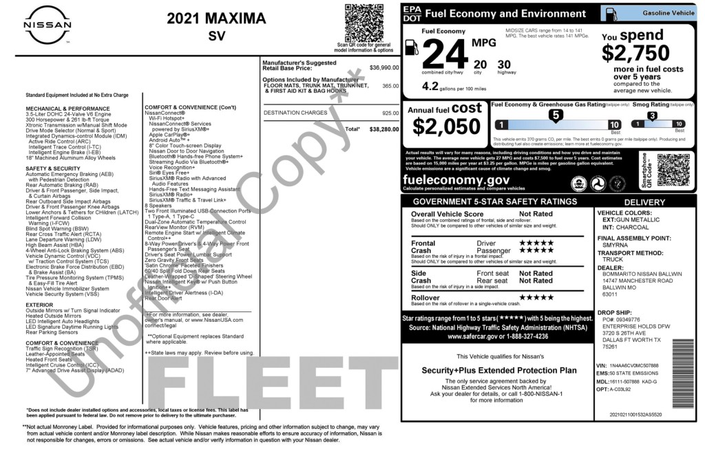 2021 Nissan Maxima Image 13