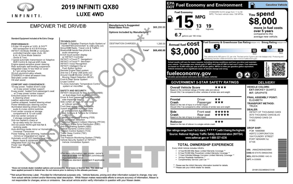 2019 INFINITI QX80 Image 11