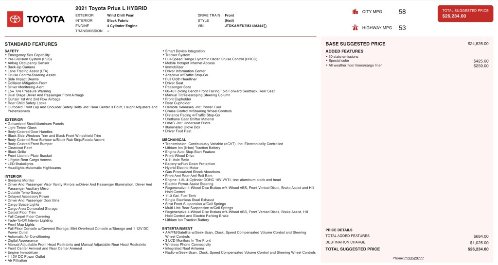 2021 Toyota Prius Image 11