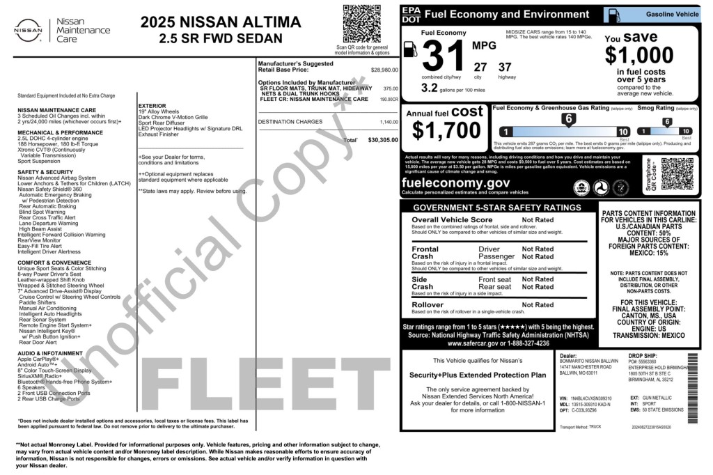 2025 Nissan Altima Image 3