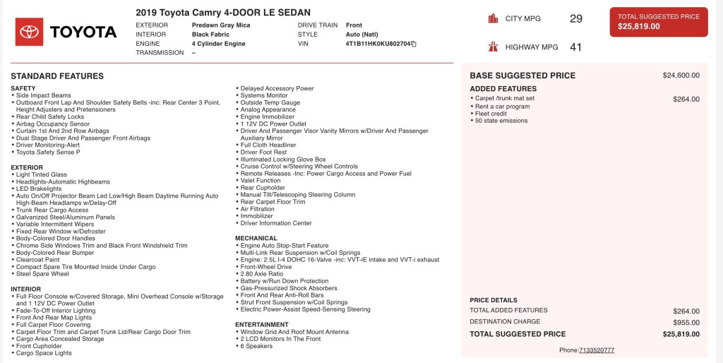 2019 Toyota Camry Image 13