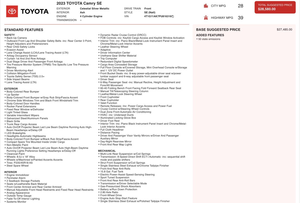 2023 Toyota Camry Image 7