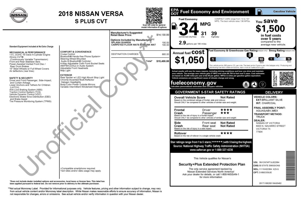 2018 Nissan Versa Image 3