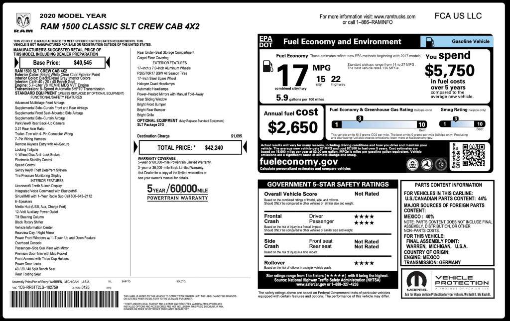 2020 RAM 1500 Image 3
