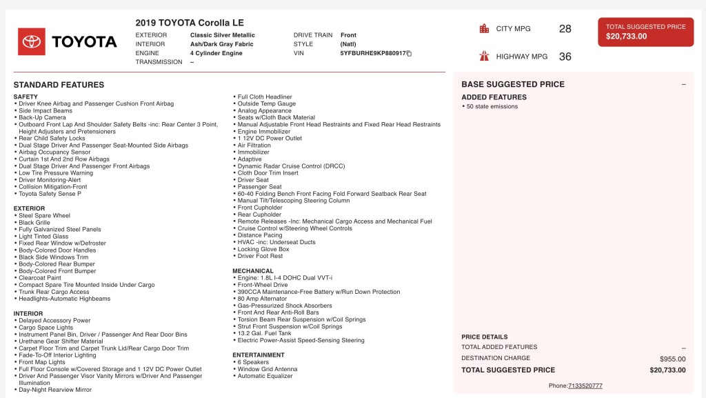 2019 Toyota Corolla Image 3