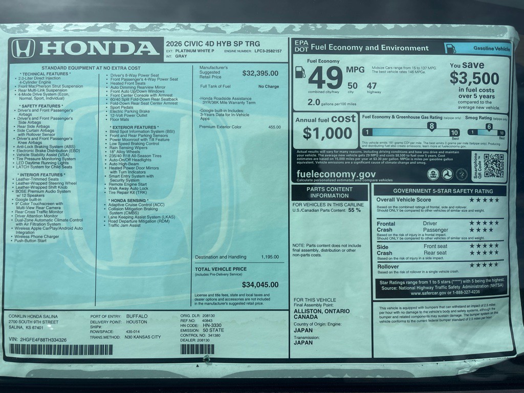2026 Honda Civic Image 17