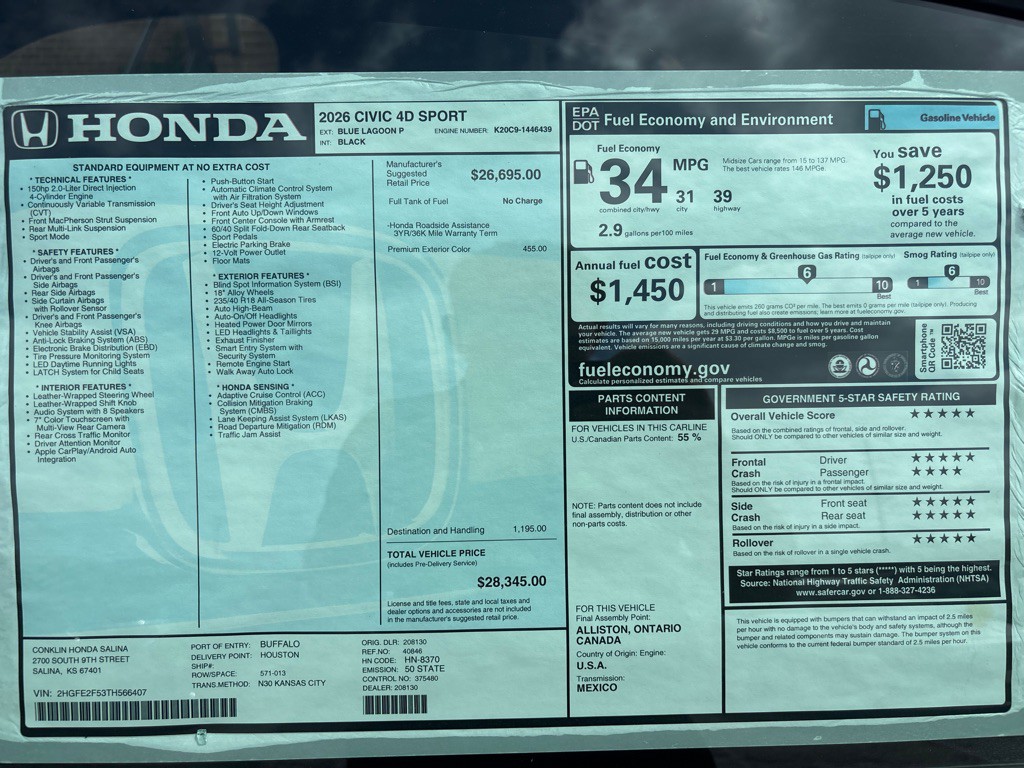 2026 Honda Civic Image 26