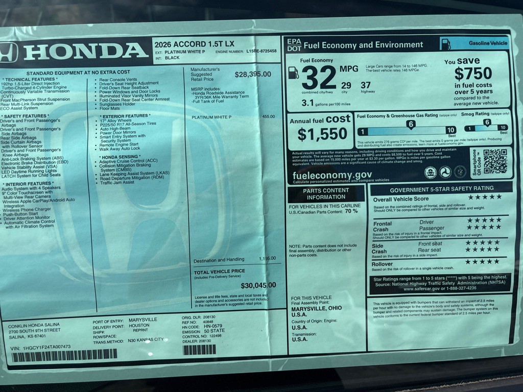 2026 Honda Accord Image 20