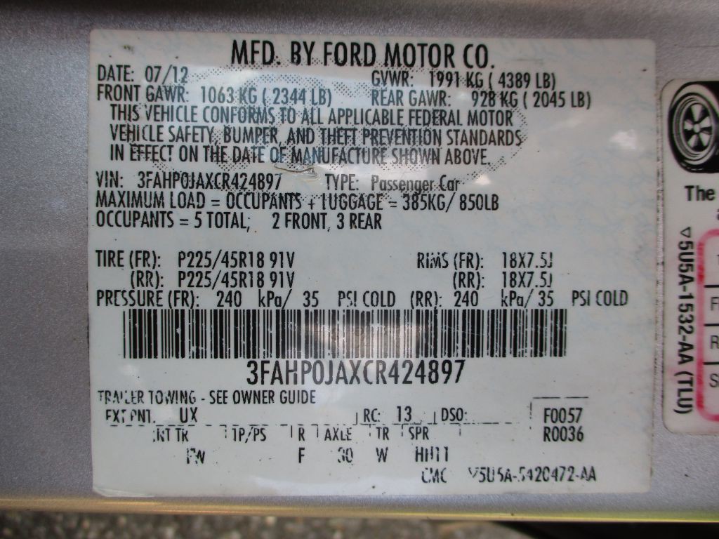 2012 Ford Fusion Image 14