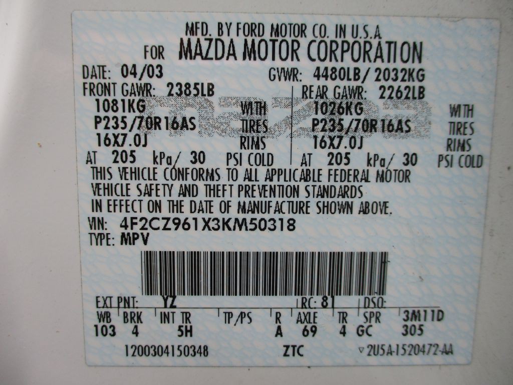 2003 Mazda Tribute Image 13