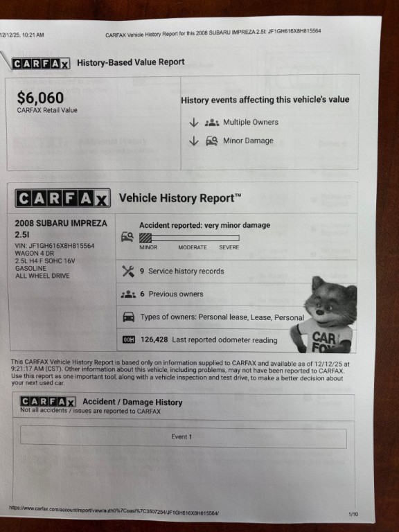 2008 Subaru Impreza Image 9