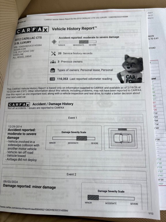 2012 Cadillac CTS Image 18