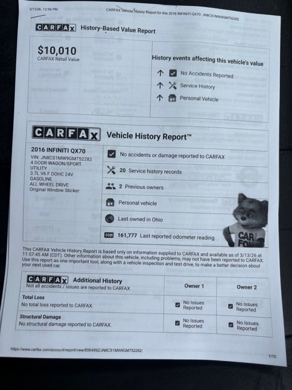 2016 INFINITI QX70 Image 19