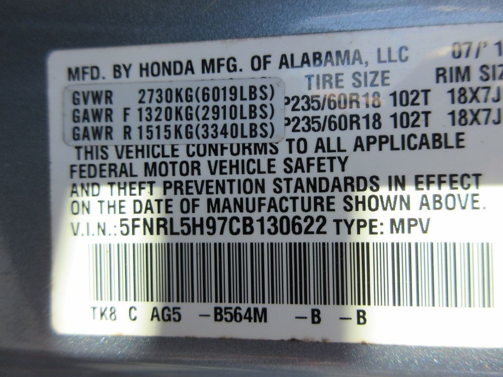 2012 Honda Odyssey Image 15