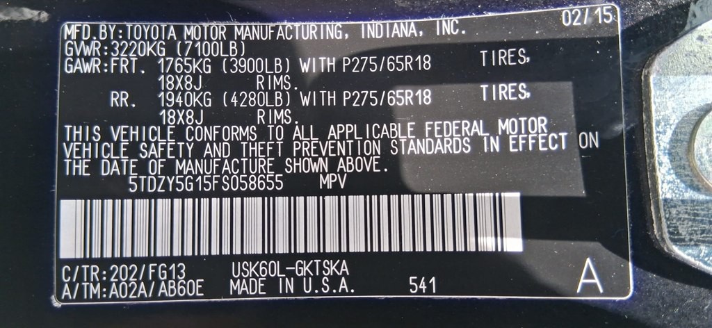 2015 Toyota Sequoia Image 55