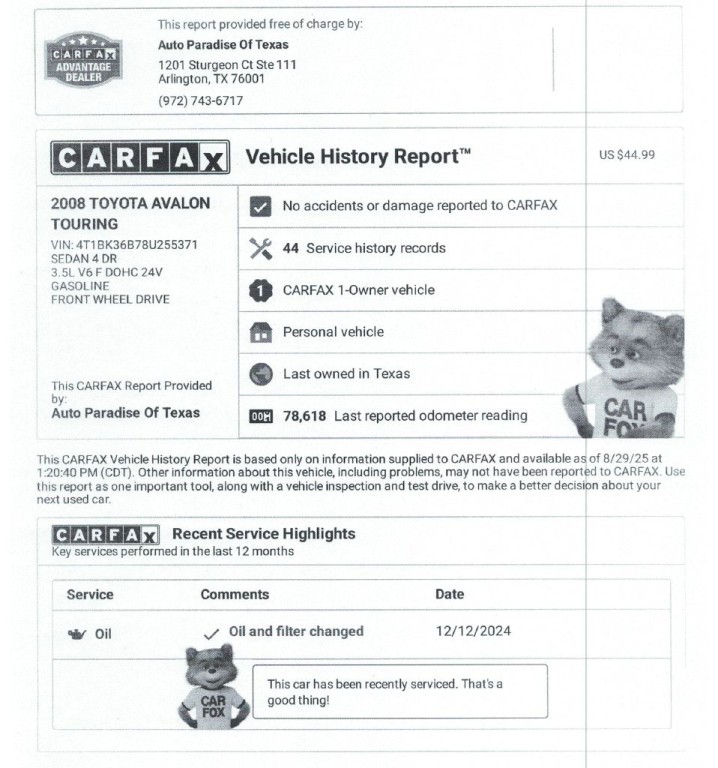 2008 Toyota Avalon Image 44