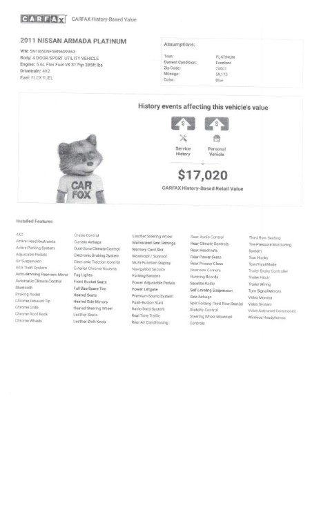 2011 Nissan Armada Platinum