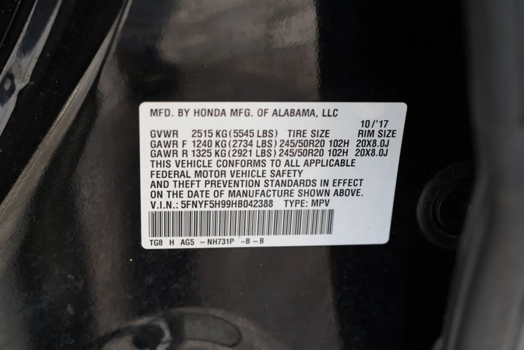 2017 Honda Pilot Image 64