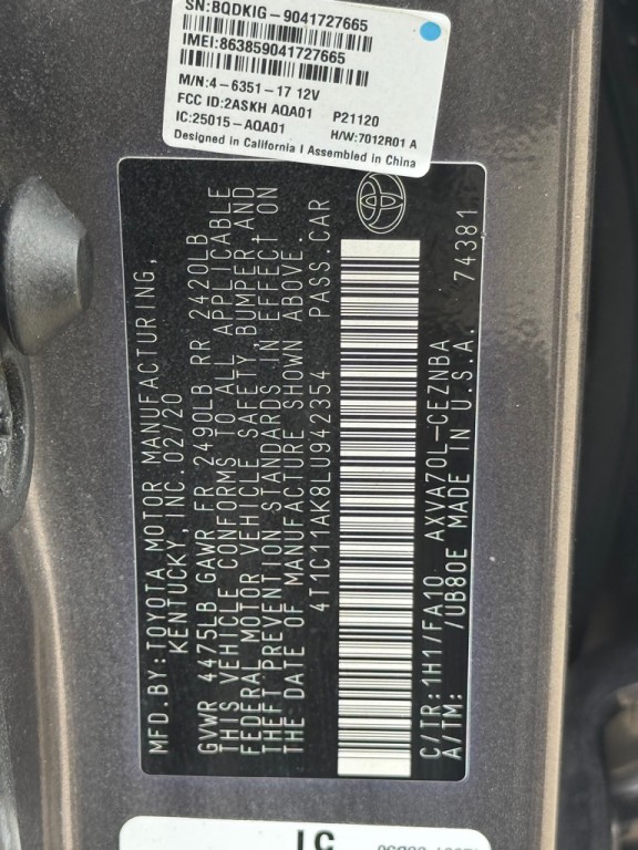 2020 Toyota Camry Image 30