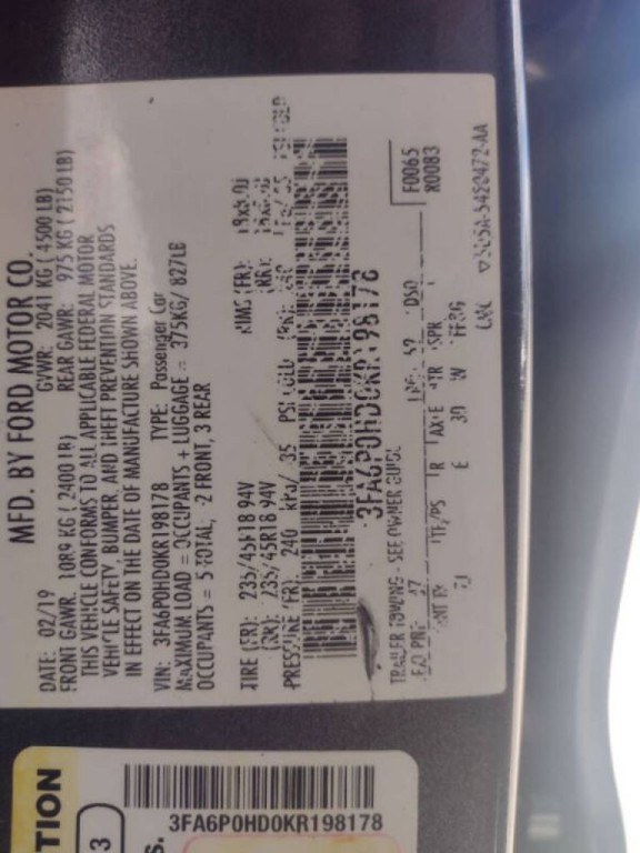 2019 Ford Fusion Image 24