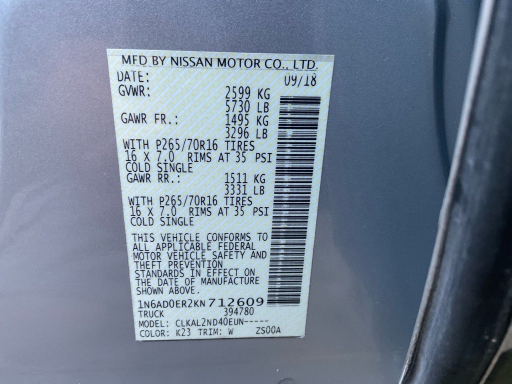 2019 Nissan Frontier Image 38