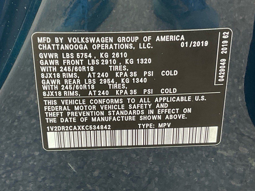 2019 Volkswagen Atlas Image 49