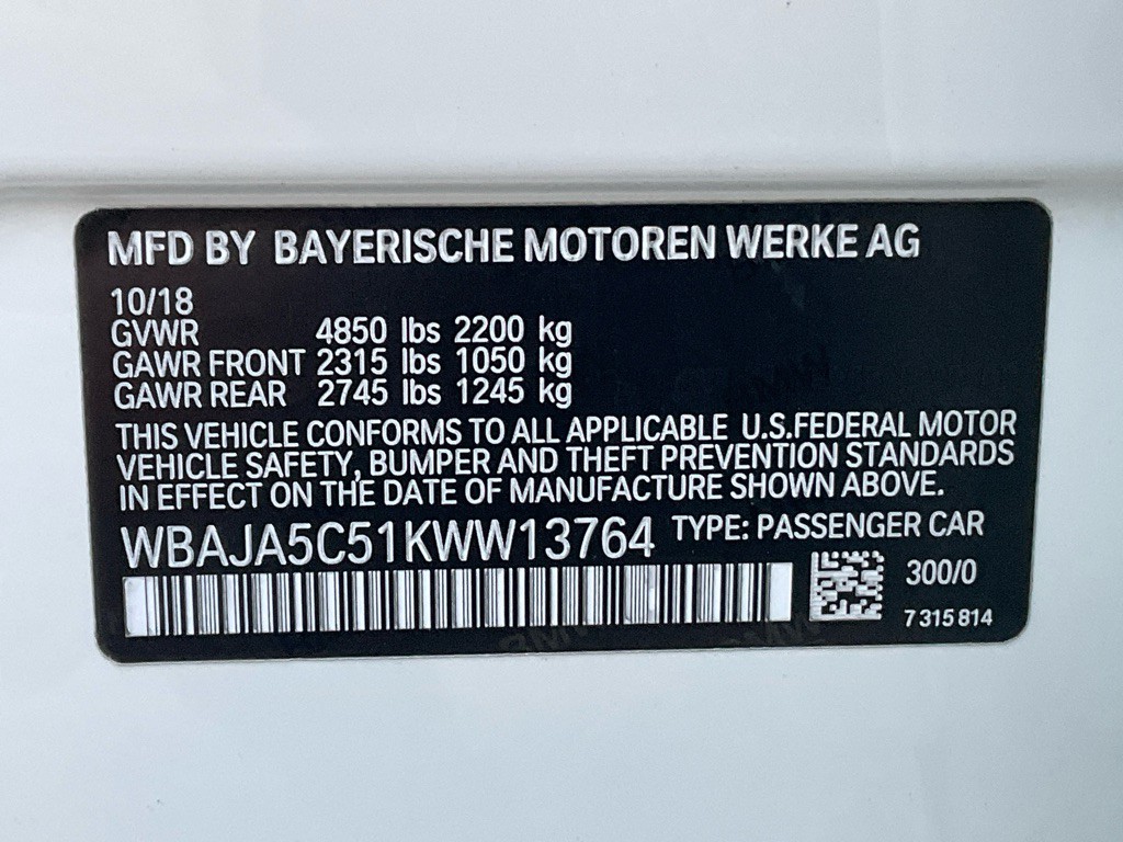 2019 BMW 5 Series Image 47