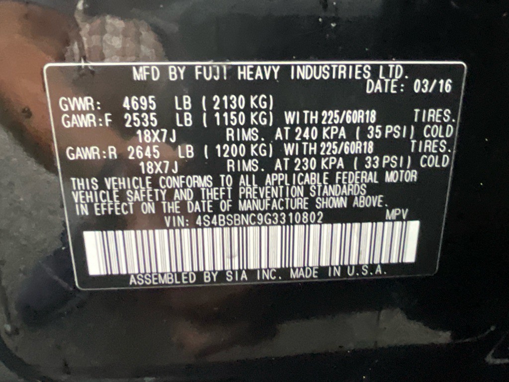 2016 Subaru Outback Image 50
