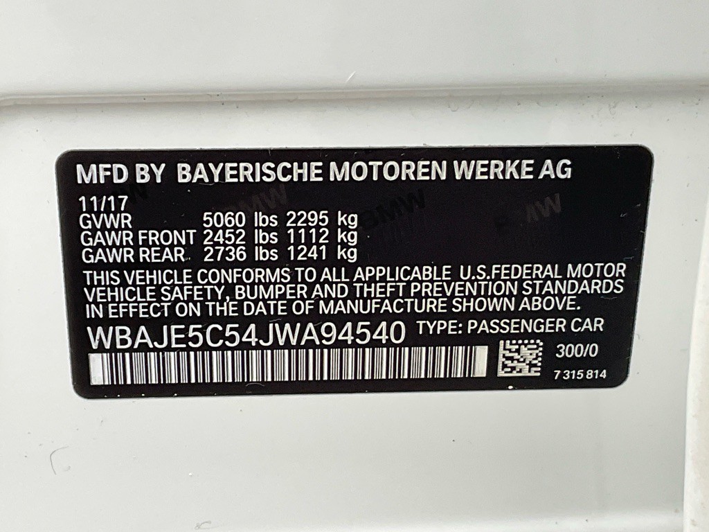 2018 BMW 5 Series Image 47