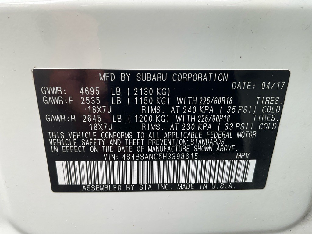 2017 Subaru Outback Image 51