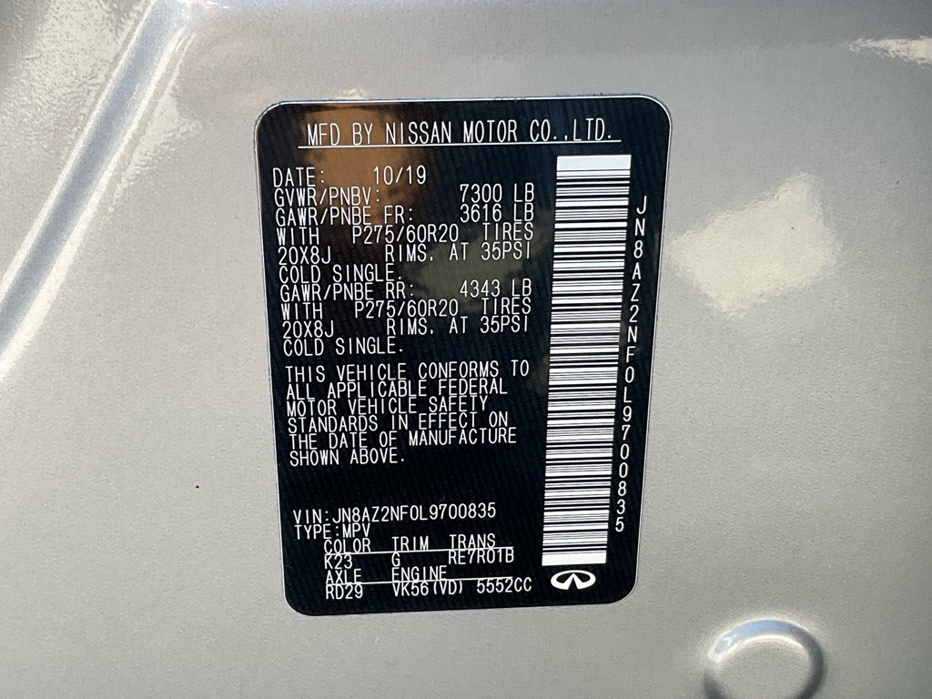 2020 INFINITI QX80 Image 52