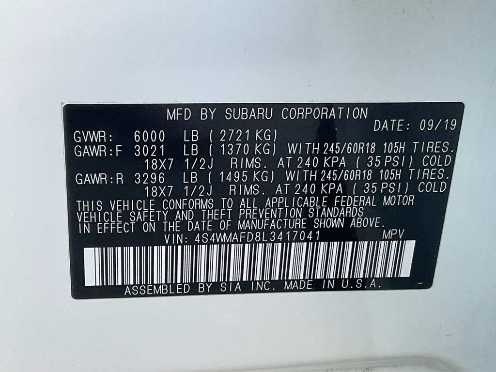 2020 Subaru Ascent Image 49